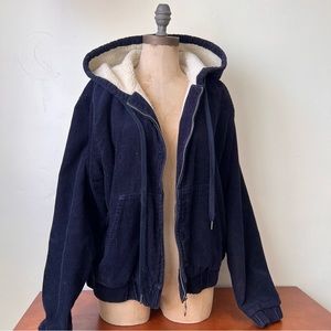 Corduroy Sherpa lined hoodie